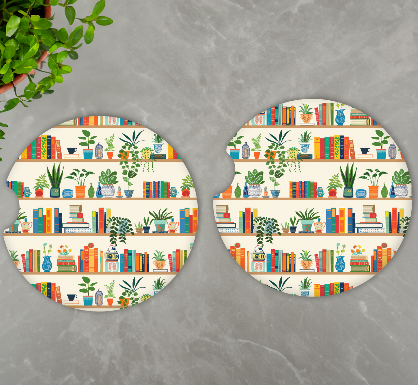 Bookshelf Car Coasters
