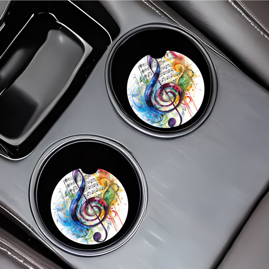 Music Notes Car Coasters