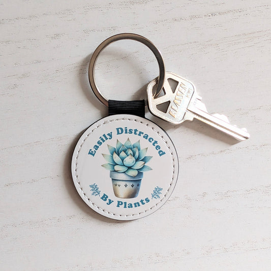 Distracted by Plants Keychain