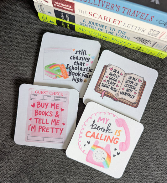 Book Lover Coaster Set