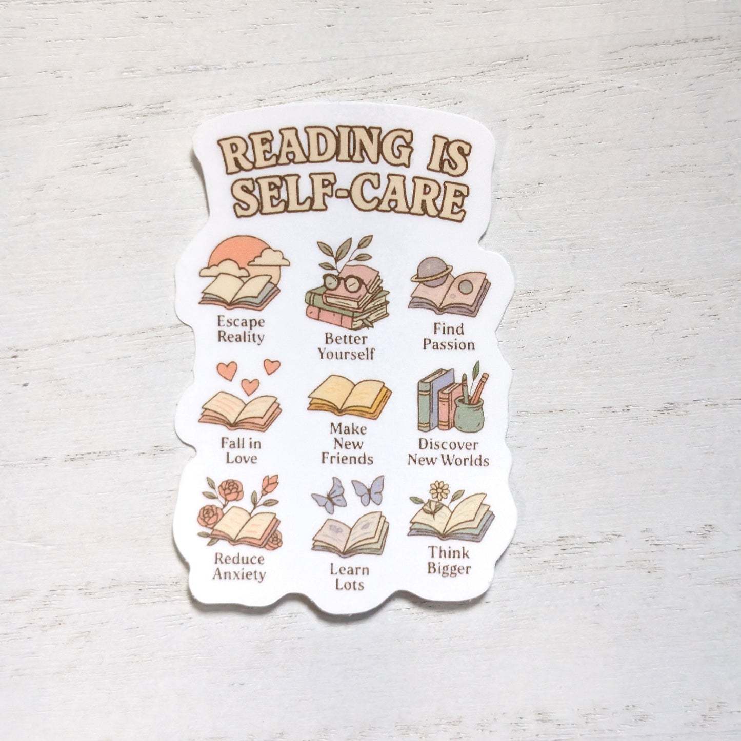 Reading Selfcare Sticker