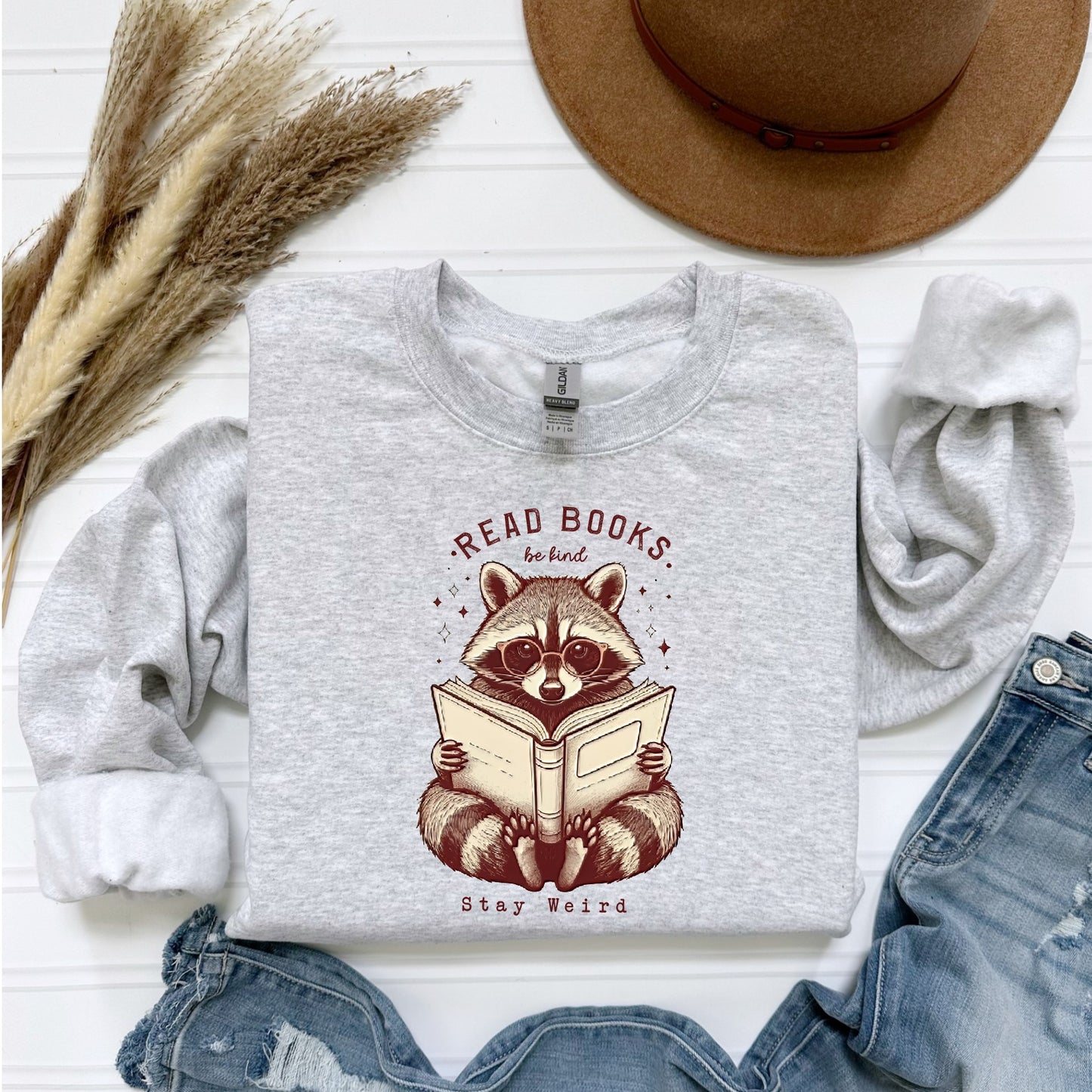 Read Books, Be Kind, Stay Weird Crewneck Sweater