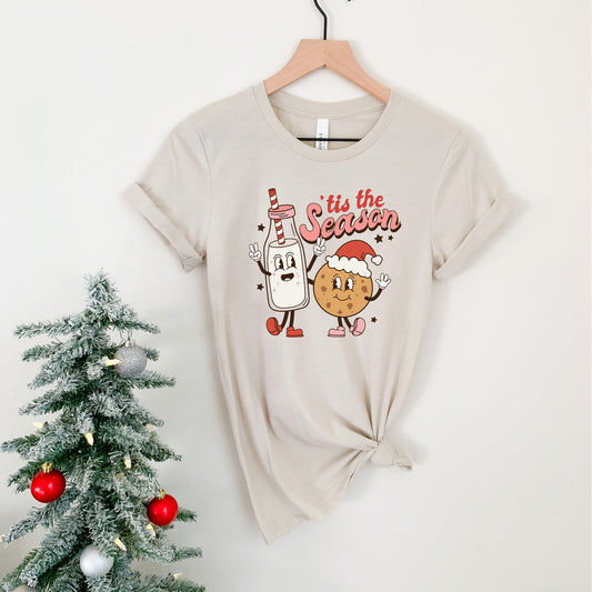 Retro 'Tis the Season Milk & Cookies Tshirt