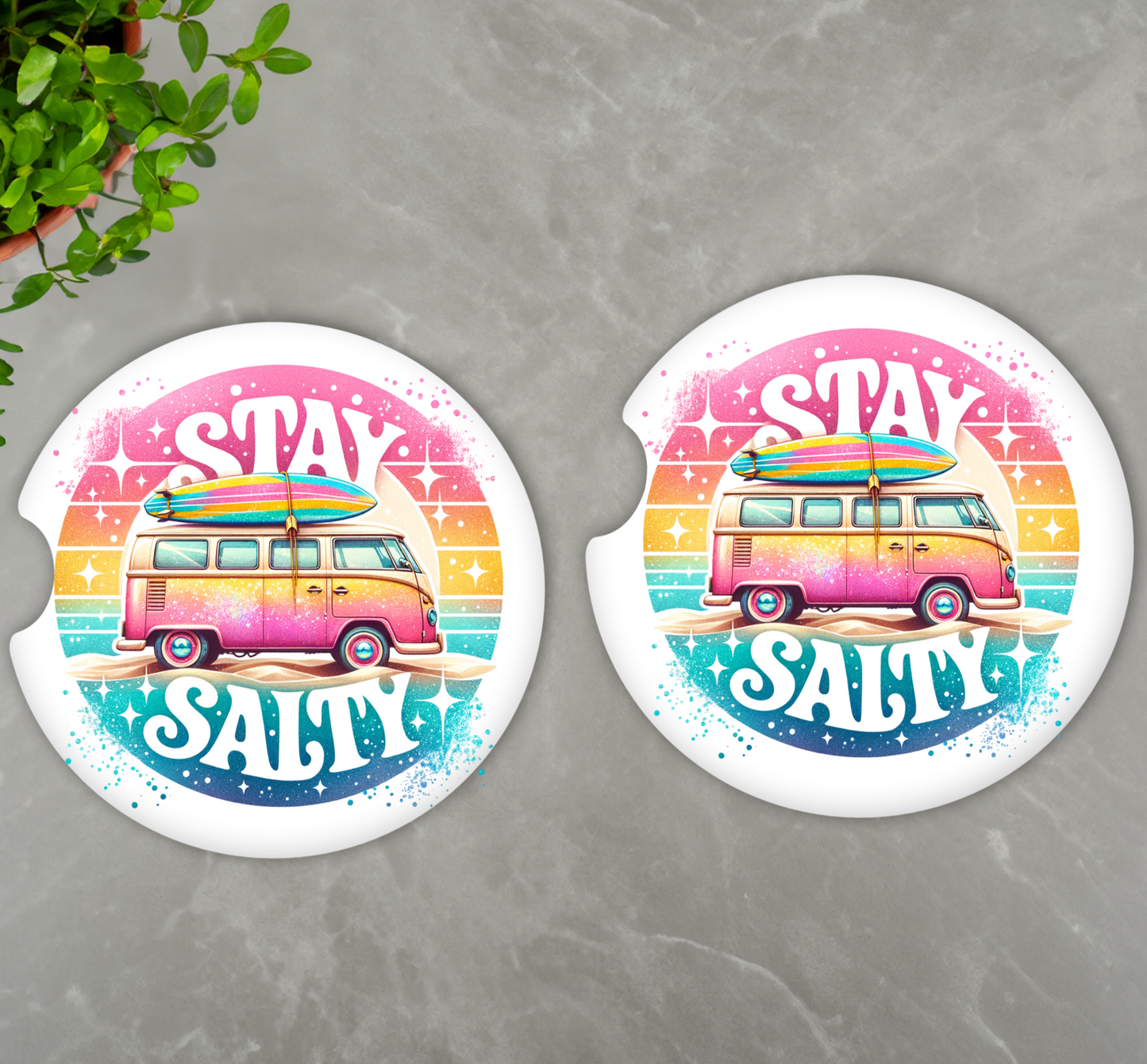 Stay Salty Car Coasters