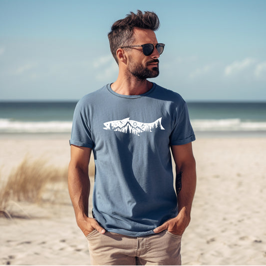 Fish & Mountains Unisex Tshirt