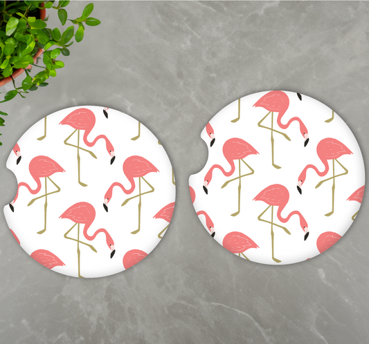 Flamingo Car Coasters