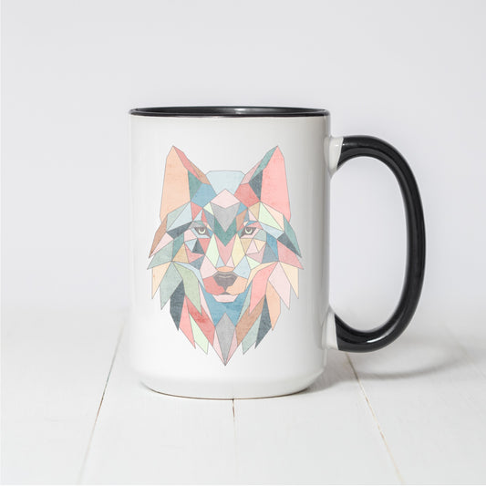 Geometric Wolf Coffee Mug