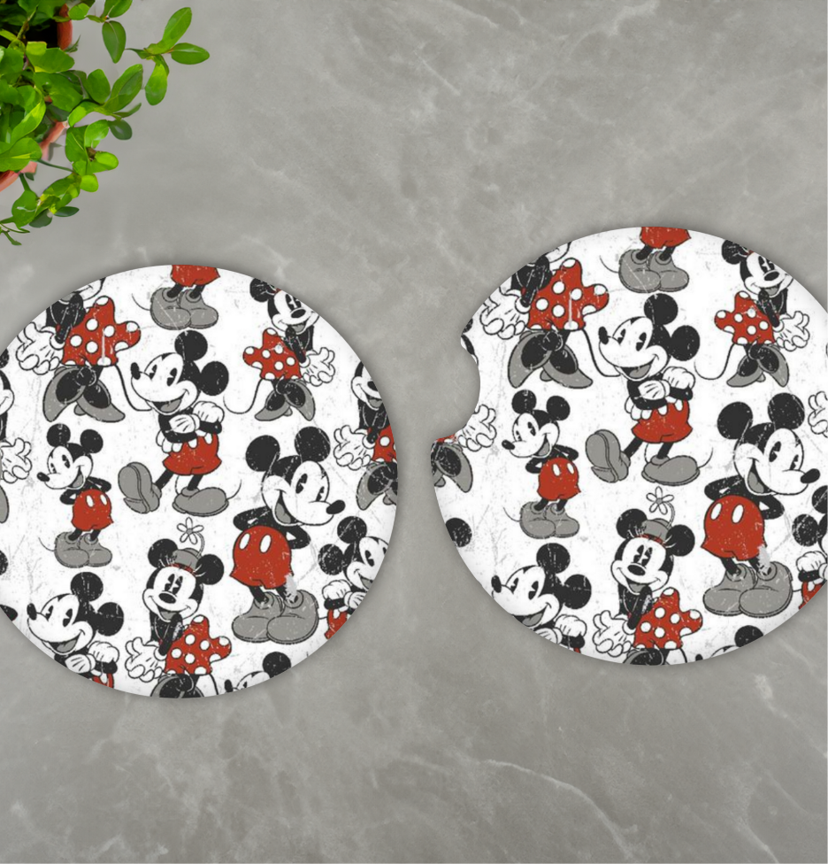 Vintage Mickey & Minnie Car Coasters