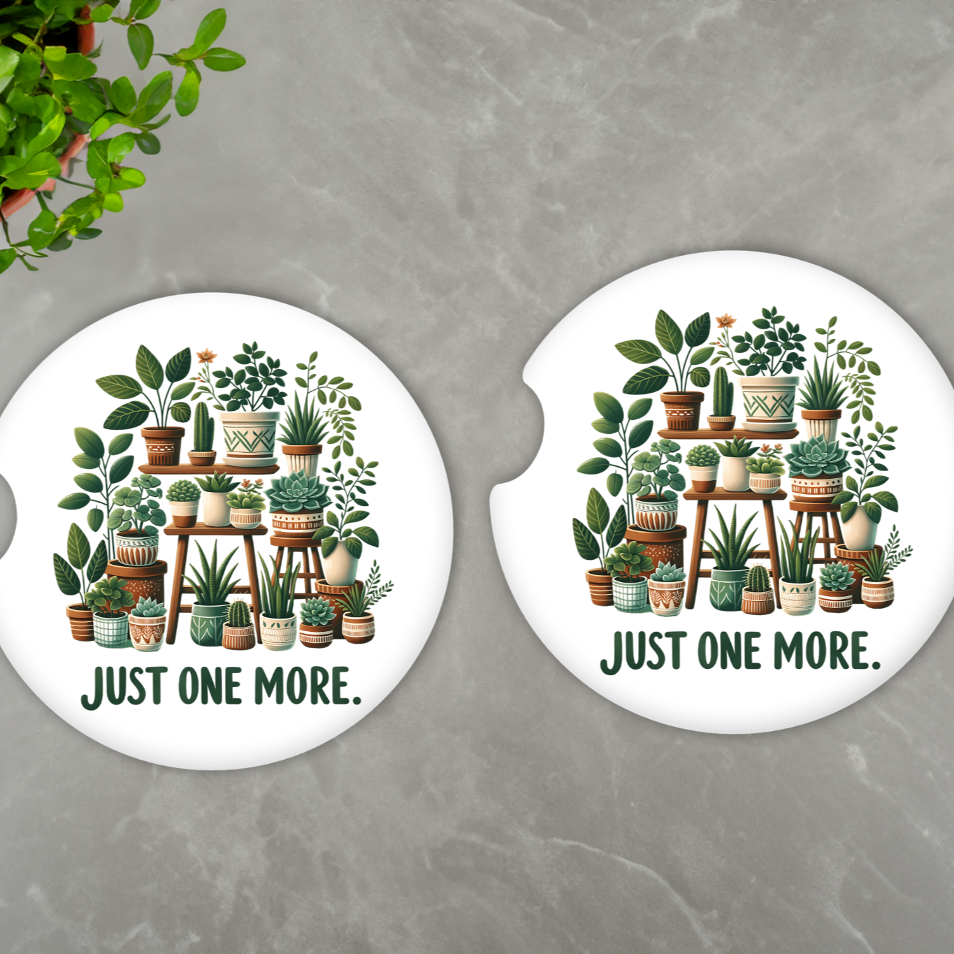 Plants Just One More Car Coasters