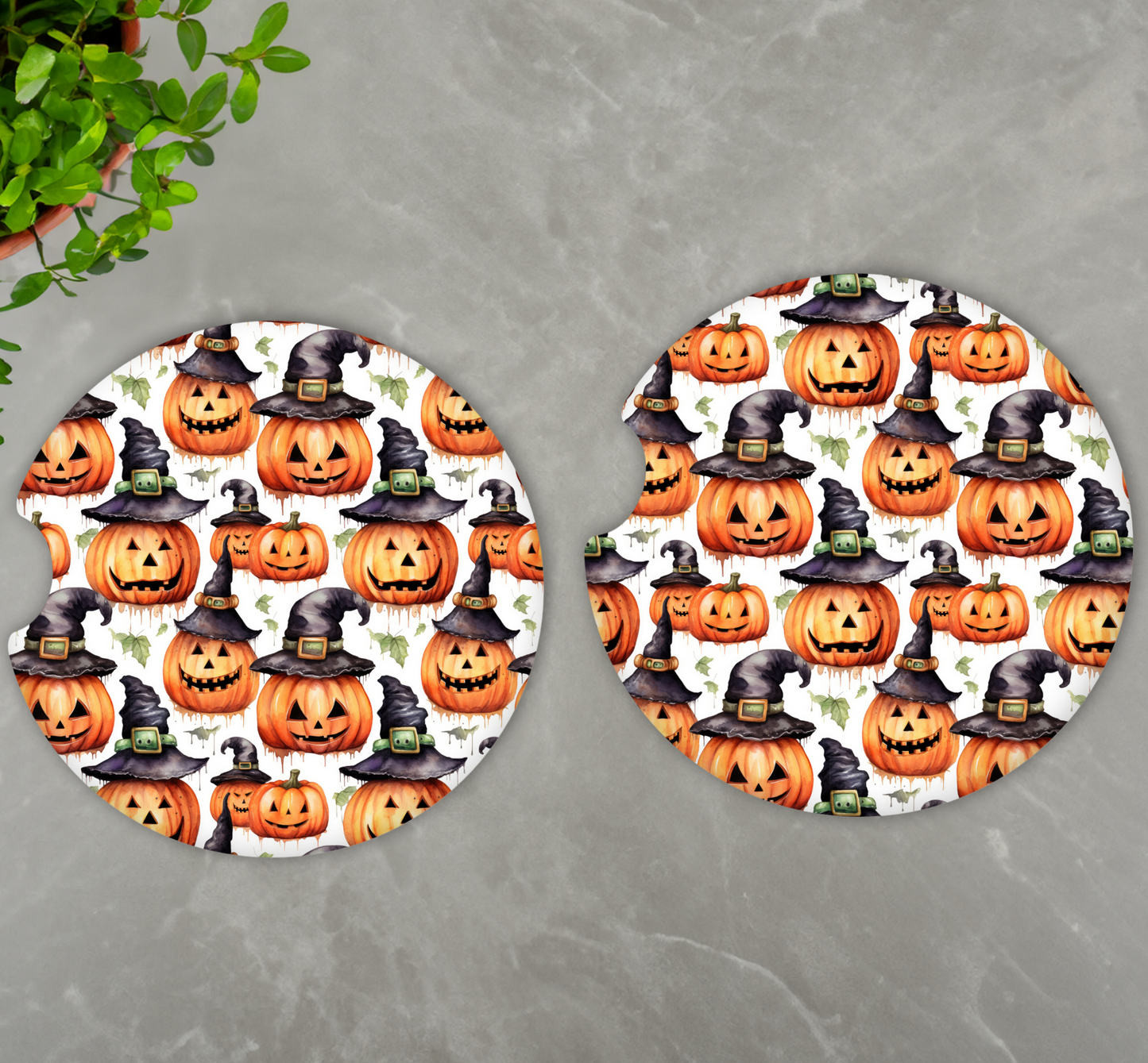 Pumpkin Witches Car Coasters