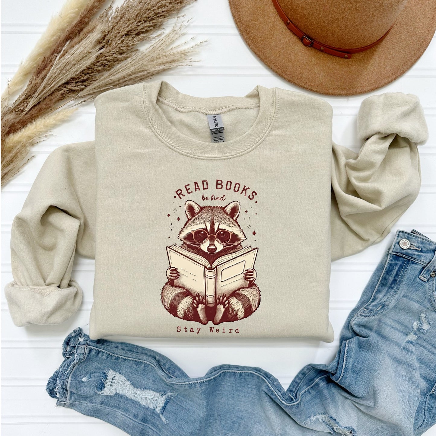 Read Books, Be Kind, Stay Weird Crewneck Sweater