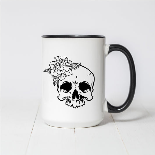 Rose Skull Coffee Mug