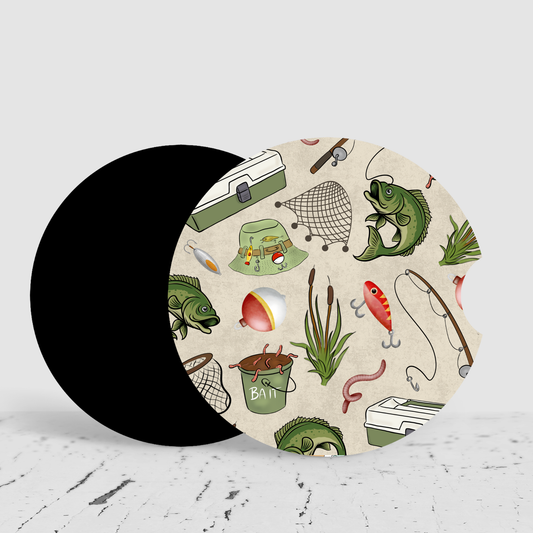 Bass Fishing Car Coasters