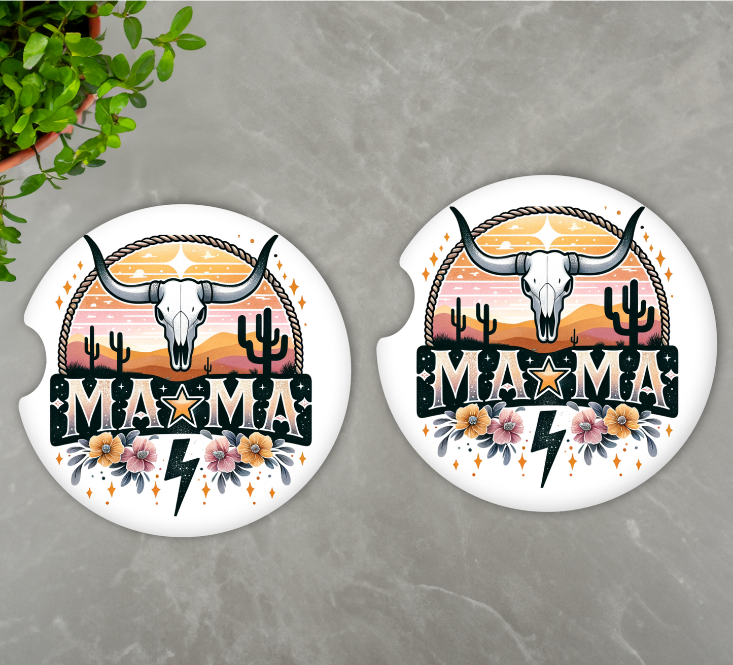 Mama Western Car Coasters